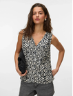 VMMENNY SL V-NECK TOP WVN BOO