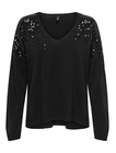 ONLSTARRY LS SEQUIN BOXY V-NECK KNT
