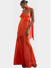 TSANNIKA SL RUFFLE DETAIL MAXI DRESS WVN