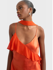 TSANNIKA SL RUFFLE DETAIL MAXI DRESS WVN