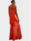TSANNIKA SL RUFFLE DETAIL MAXI DRESS WVN