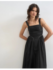 TSMILLIE CONTRAST MAXI SUNDRESS WVN
