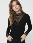 ONLTILDE L/S HIGH NECK LACE TOP JRS NOOS