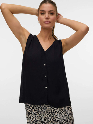 VMMENNY SL V-NECK TOP WVN BOO