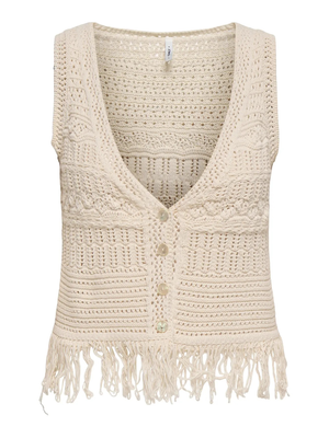 ONLALIX SL FRINGE WAISTCOAT KNT