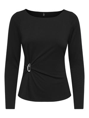 ONLELENA L/S BOATNECK METAL TOP JRS NOOS