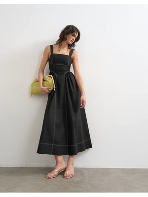 TSMILLIE CONTRAST MAXI SUNDRESS WVN