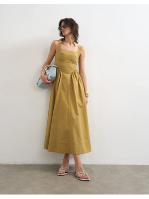 TSMILLIE CONTRAST MAXI SUNDRESS WVN