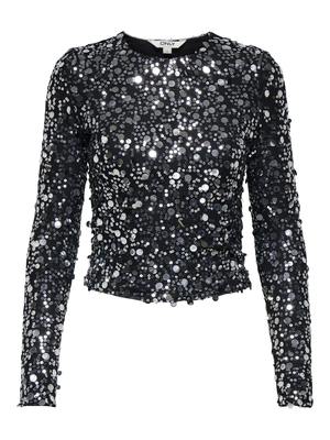 ONLCATINA LS SEQUINS TOP WVN