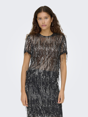 ONLSPACY SS SEQUINS TOP WVN