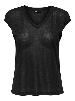 ONLSILVERY S/S V NECK LUREX TOP JRS NOOS