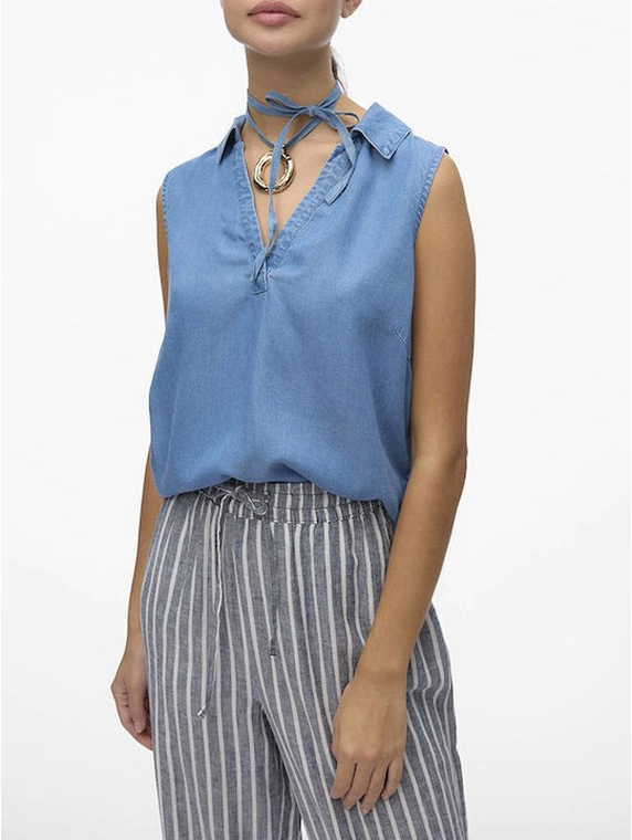 VMHARPER SL COLLAR SHORT TENCEL TOP GA