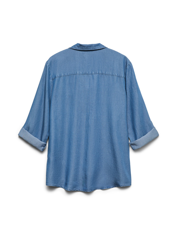 VMBREE 7/8 SLEEVE LOOSE TENCEL SHIRT GA
