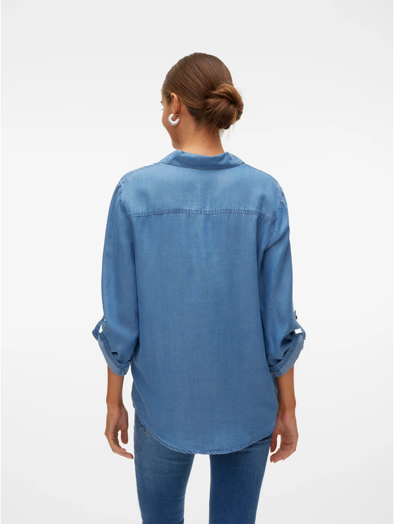 VMBREE 7/8 SLEEVE LOOSE TENCEL SHIRT GA