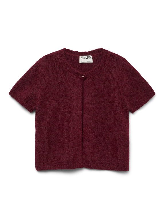 AWSILJA SS O-NECK SHORT KNIT CARDIGAN