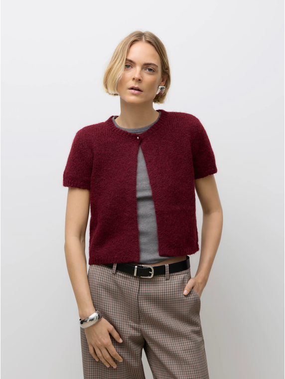 AWSILJA SS O-NECK SHORT KNIT CARDIGAN