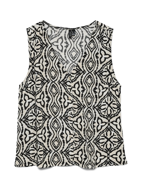 VMMENNY SL V-NECK TOP WVN BOO