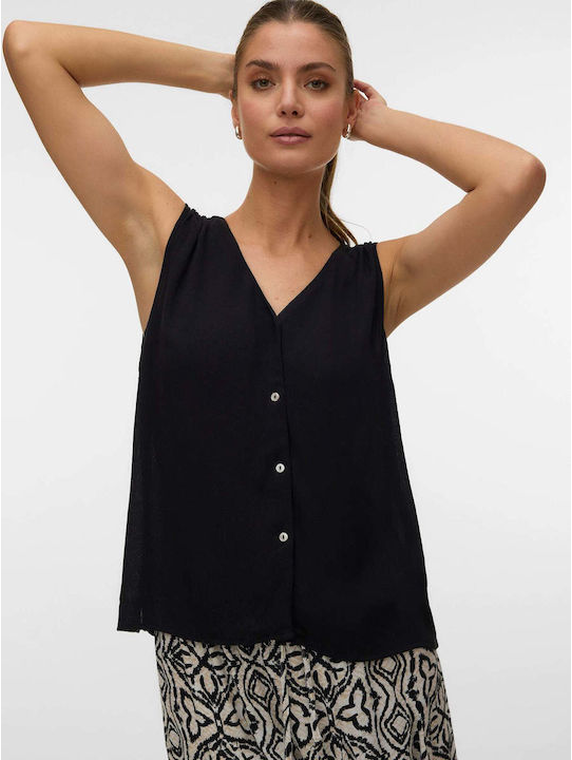 VMMENNY SL V-NECK TOP WVN BOO