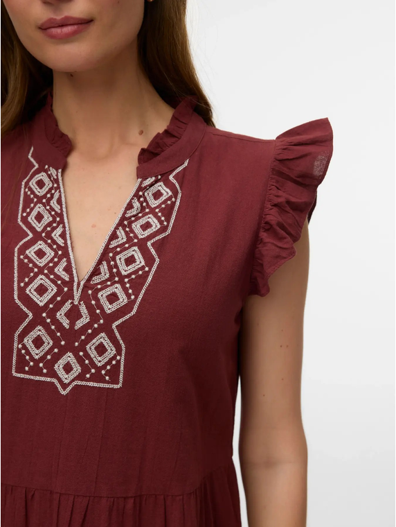 VMDICTHE EMB SHORT DRESS WVN GA