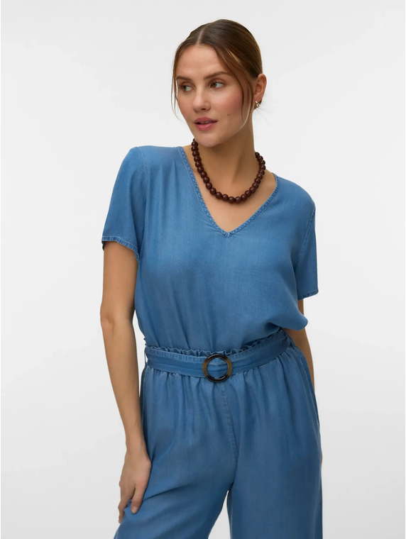 VMBREE SS V-NECK TENCEL TOP