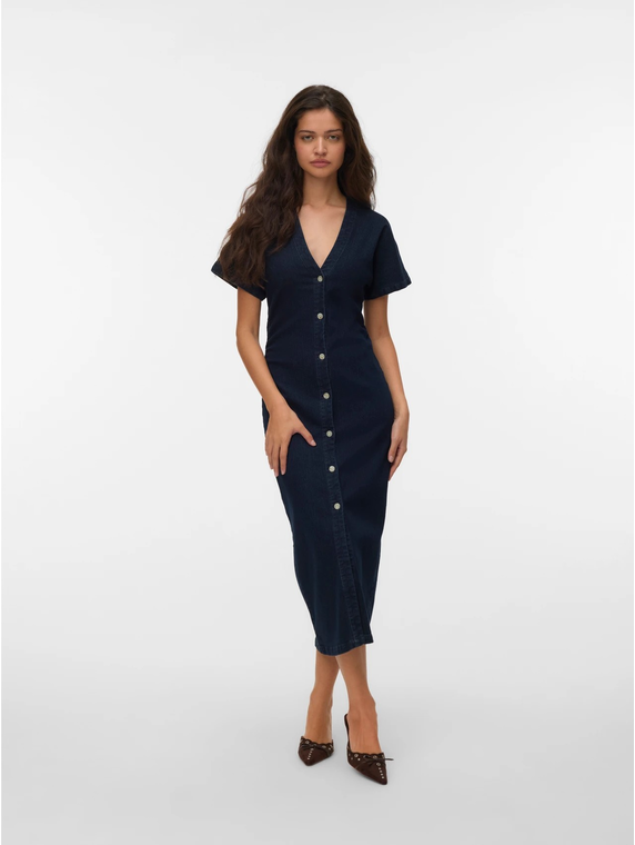 VMSANNI SS V-NECK ANK DNM DRESS YO3103