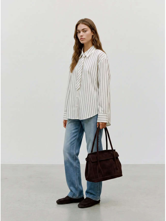 VMANYA LS LOOSE TIE SHIRT WVN