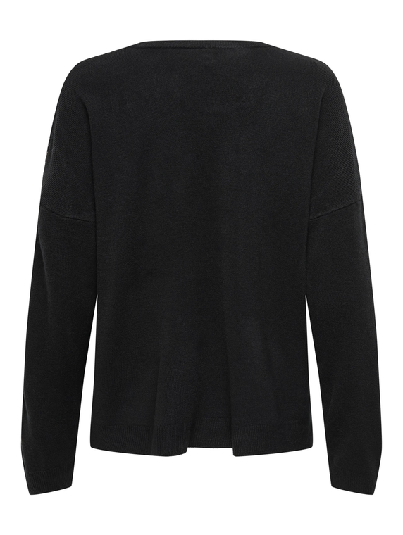 ONLSTARRY LS SEQUIN BOXY V-NECK KNT