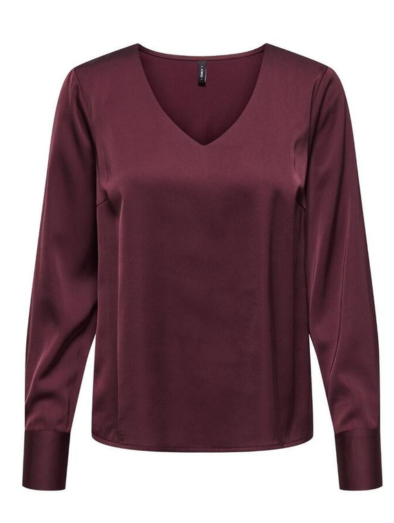 ONLMIKA VIS SATIN L/S JEW V-NECK TOP WVN