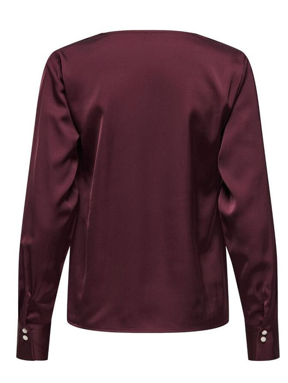 ONLMIKA VIS SATIN L/S JEW V-NECK TOP WVN