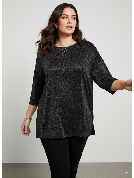 CARSILVERY GLAMOUR LUREX 3/4 TOP NOOS