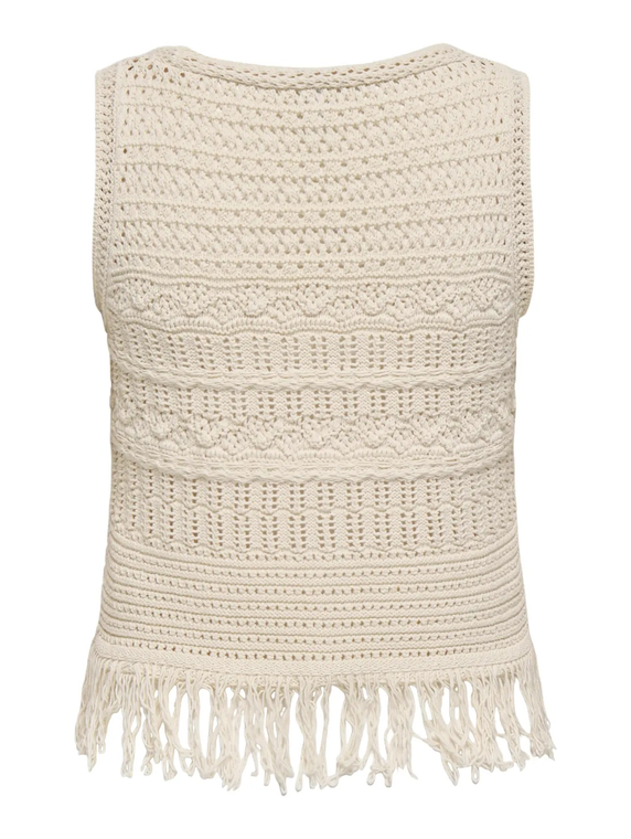 ONLALIX SL FRINGE WAISTCOAT KNT