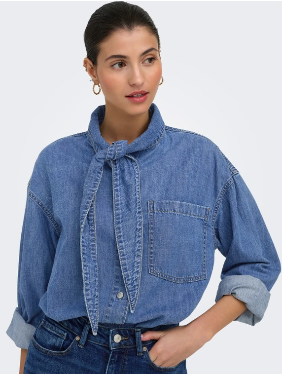 ONLALISIA LS BOW SHIRT DNM AKM