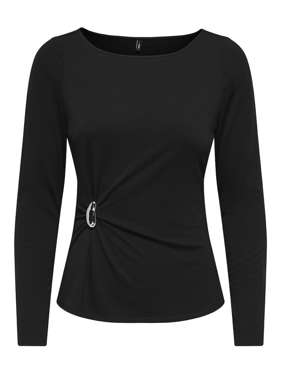 ONLELENA L/S BOATNECK METAL TOP JRS NOOS