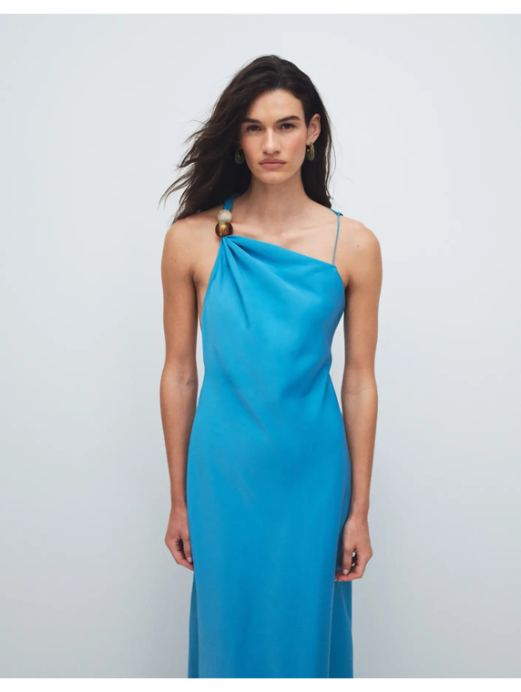 TSNANA BEADED NECK MAXI DRESS WVN