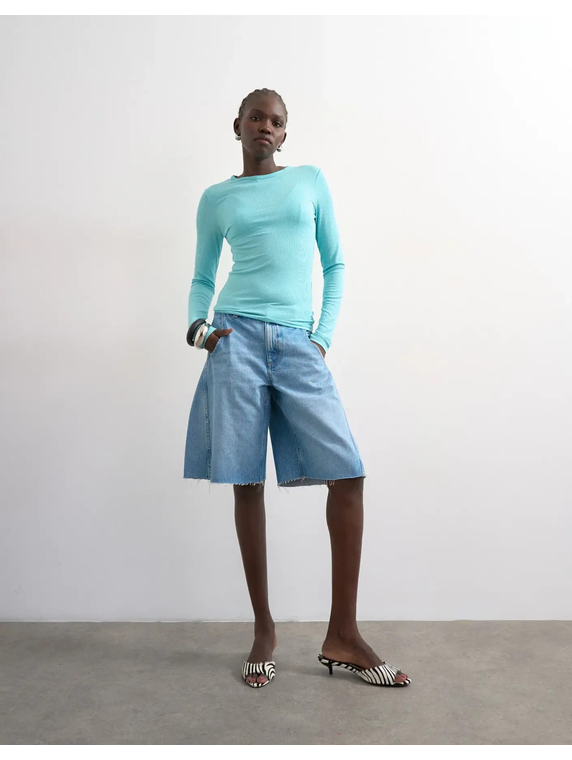 TSJOA DENIM BARREL JORT MB