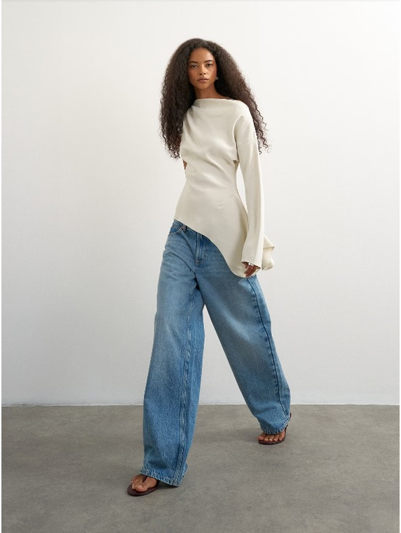 TSTENA ONE SHOULDER LS TOP WVN