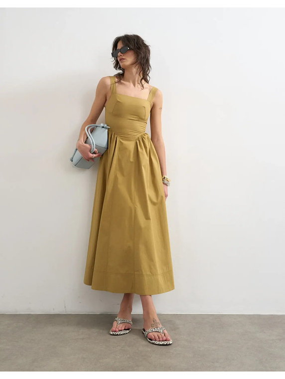 TSMILLIE CONTRAST MAXI SUNDRESS WVN