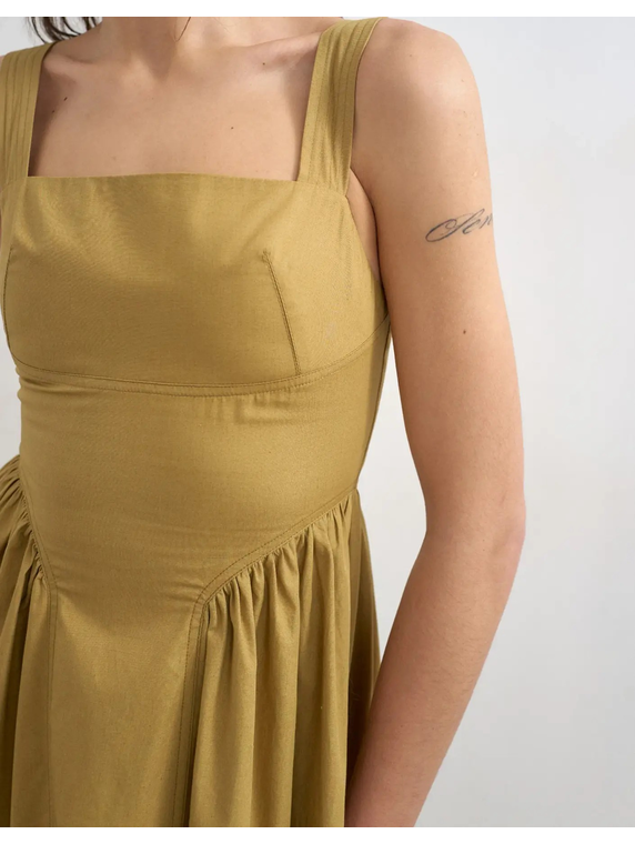 TSMILLIE CONTRAST MAXI SUNDRESS WVN