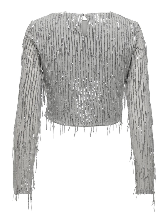 ONLSPACY LS CROPPED SEQUINS TOP WVN