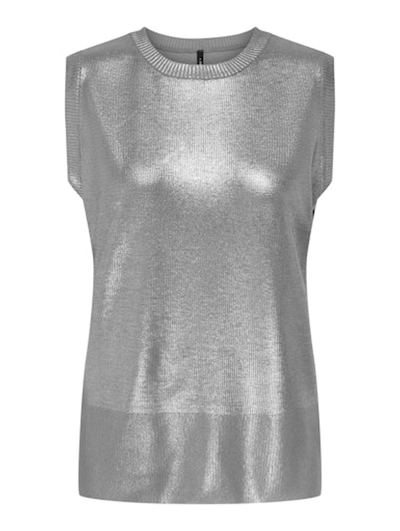ONLMIE SL O-NECK FOIL TOP KNT