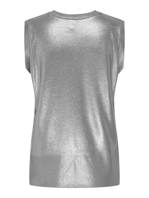 ONLMIE SL O-NECK FOIL TOP KNT