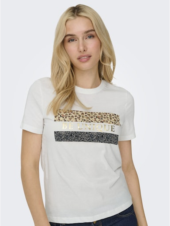 ONLTANYA LIFE REG S/S LEO PRINT TOP JRS