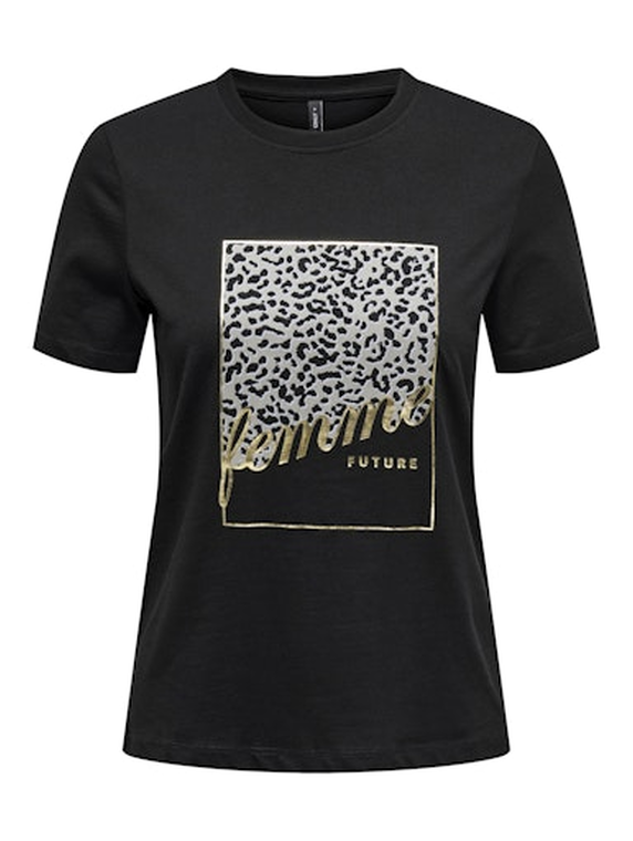 ONLTANYA LIFE REG S/S LEO PRINT TOP JRS