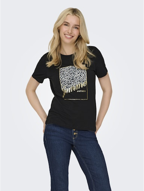 ONLTANYA LIFE REG S/S LEO PRINT TOP JRS