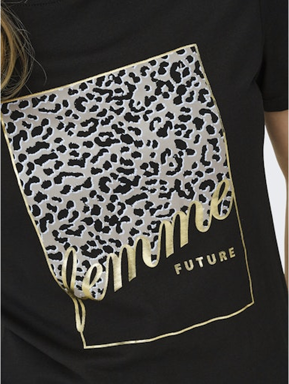 ONLTANYA LIFE REG S/S LEO PRINT TOP JRS