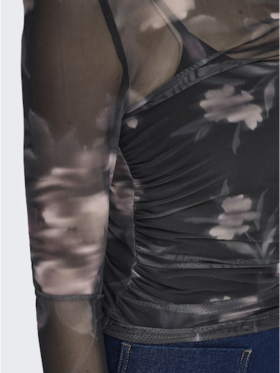 ONLKAYA LIFE LS RUCHING MESH TOP WVN