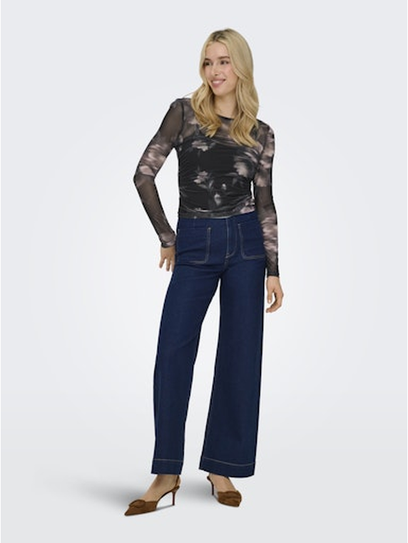 ONLKAYA LIFE LS RUCHING MESH TOP WVN