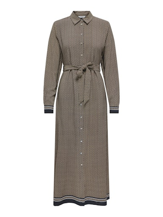 ONLVEDA BORDER L/S LONG DRESS WVN