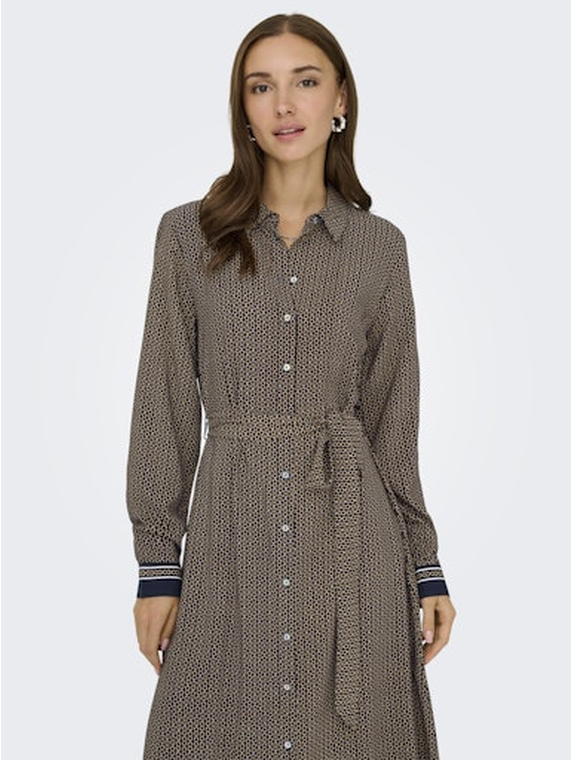 ONLVEDA BORDER L/S LONG DRESS WVN