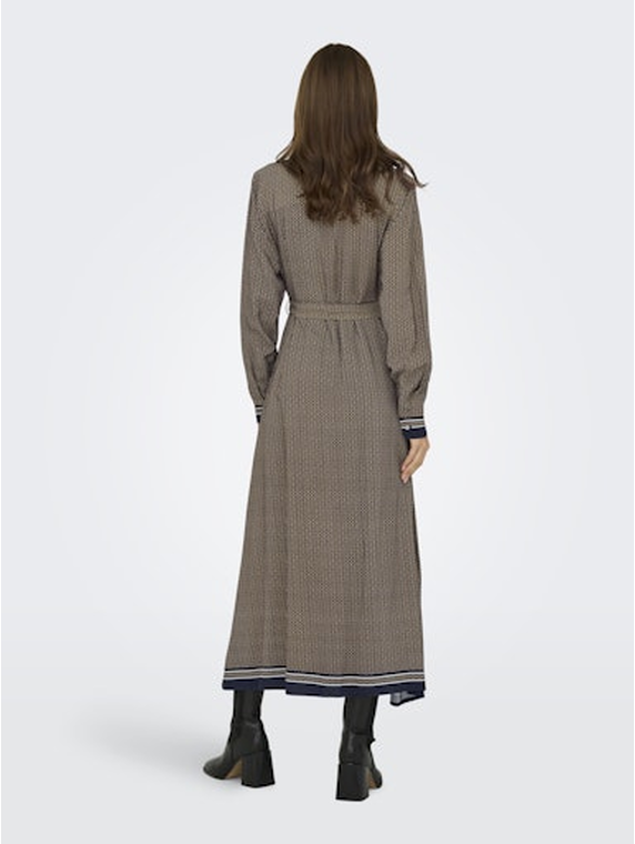 ONLVEDA BORDER L/S LONG DRESS WVN